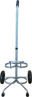 Dual D / E Oxygen Cylinder Cart W / Adjustable Handle &amp;amp; Durable Powder - Coated Finish
