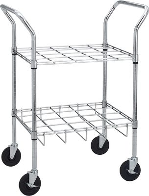 Dual D / E Oxygen Cylinder Cart W / Adjustable Handle &amp;amp; Durable Powder - Coated Finish