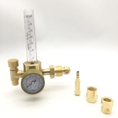 Weld Acetylene Regulator Welding Gas Gauges Cga-200 Rear Inlet with 9/16&amp;quot;-18 Outlet and Hose Connector
